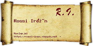Rossi Irén névjegykártya